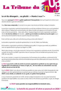 Tribune SNUP JUIN 2026